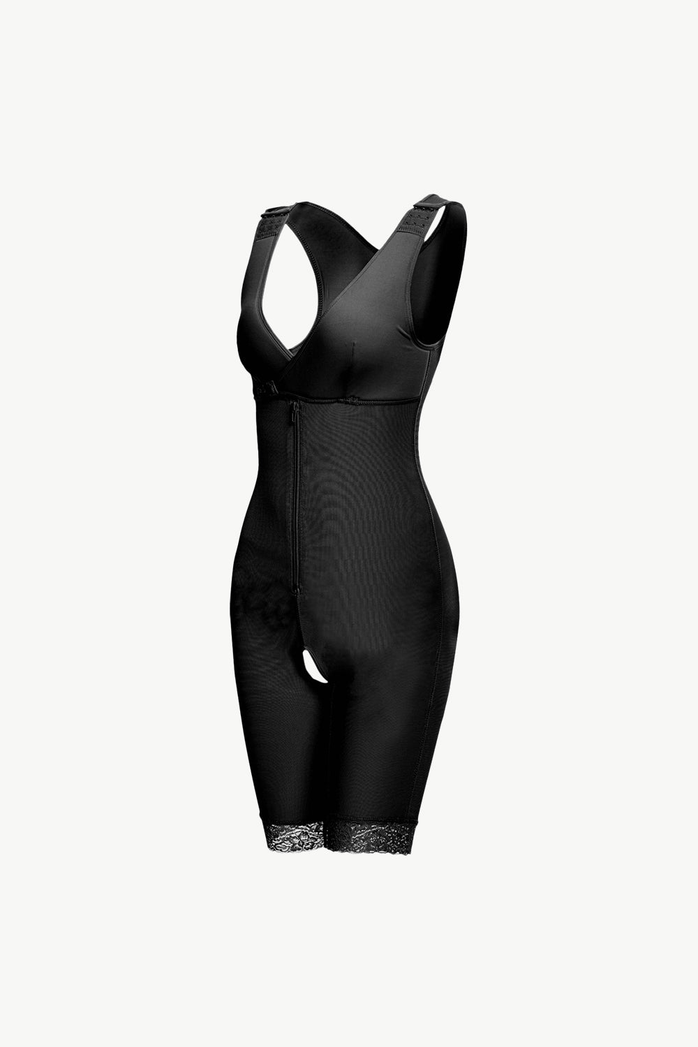 Lace Trim Shapewear with Zipper