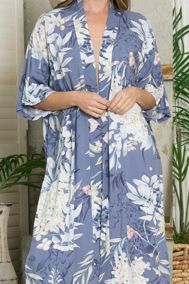 Justin Taylor Botanical Print Split Cover Up