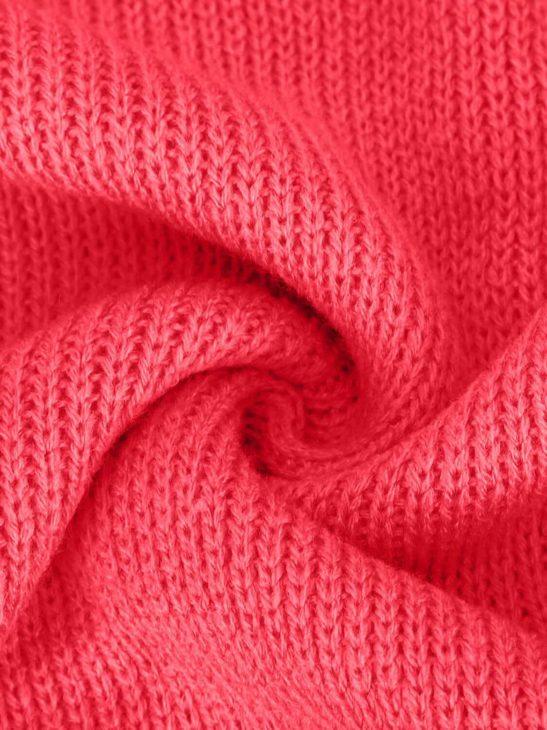 Knit Top Round Neck Long Sleeve Sweater Strawberry Close-Up Image