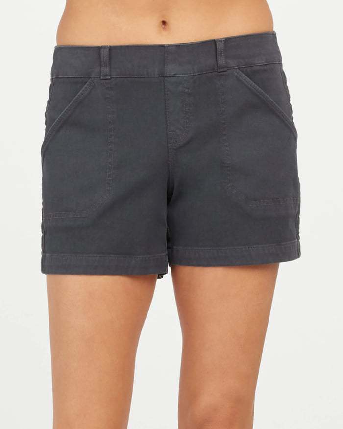 High-Waisted Linen A-Line Overall Short