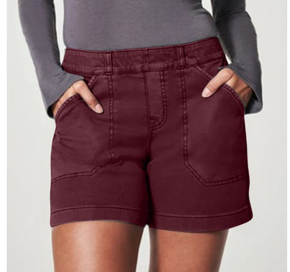 High-Waisted Linen A-Line Overall Short