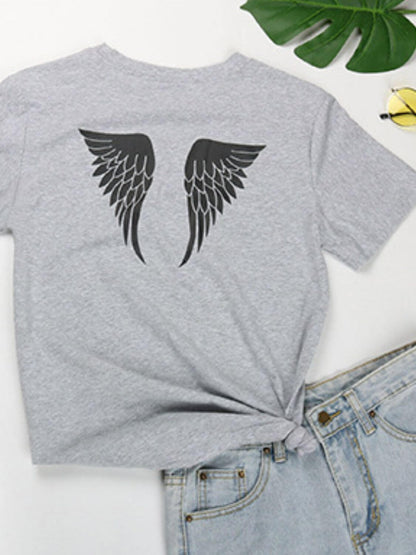 Perfee Angel T Shirt Gray Product Image Back View