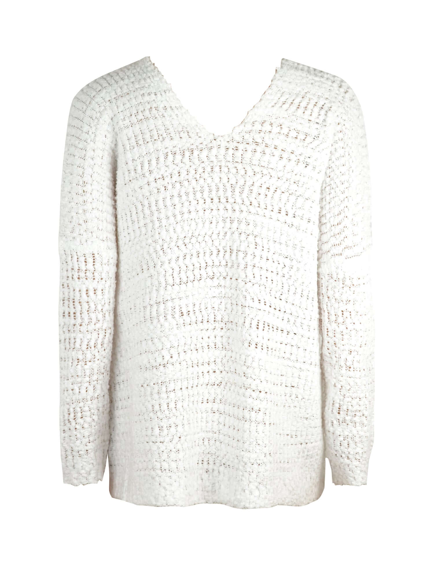White Angel Wings Female model wearing Single Shoulder Long Sleeve Sweater product image back view