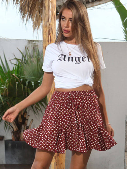 Female model wearing White Perfee Angel T Shirt