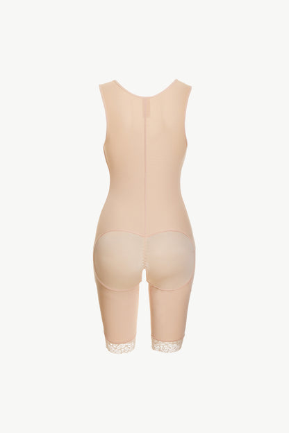 Lace Trim Shapewear with Zipper